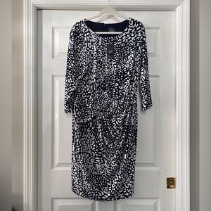 Adrianna Papell Black and White Long Sleeve Dress